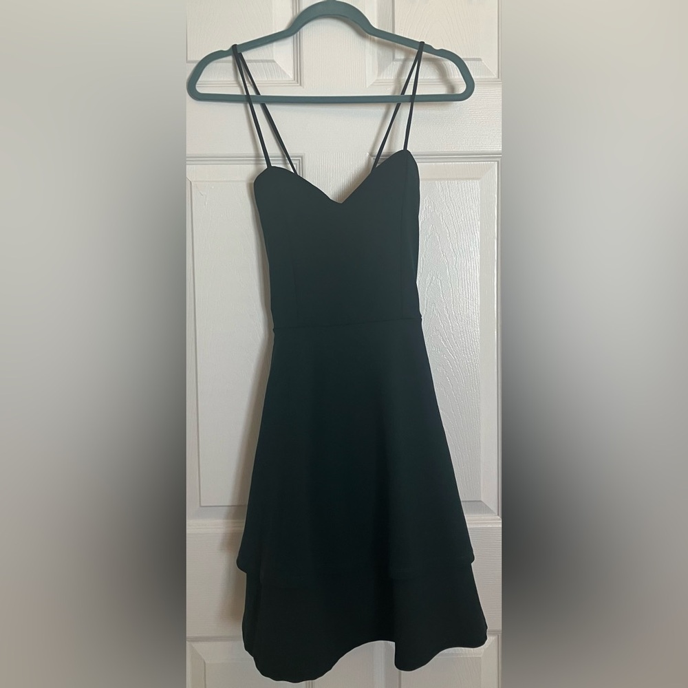 NEW Eclipse Scuba Crepe Double Hem Lace-Up Skater Dress - size small - Picture 2 of 10